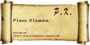 Plevo Kisanna névjegykártya